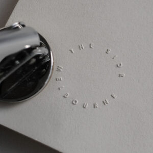custom embossing stamp by Stitch Presss Melbourne