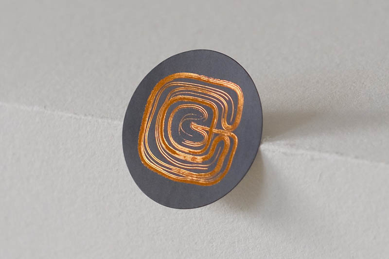 Copper Foil & Black Ink on Matte Sticker