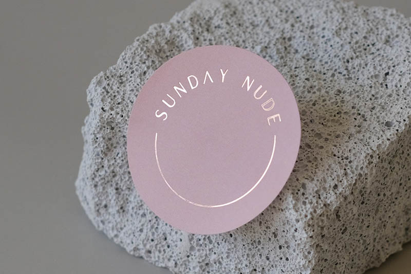 Rose Gold Foil & PMS Print on Matte Label | Sunday Nude