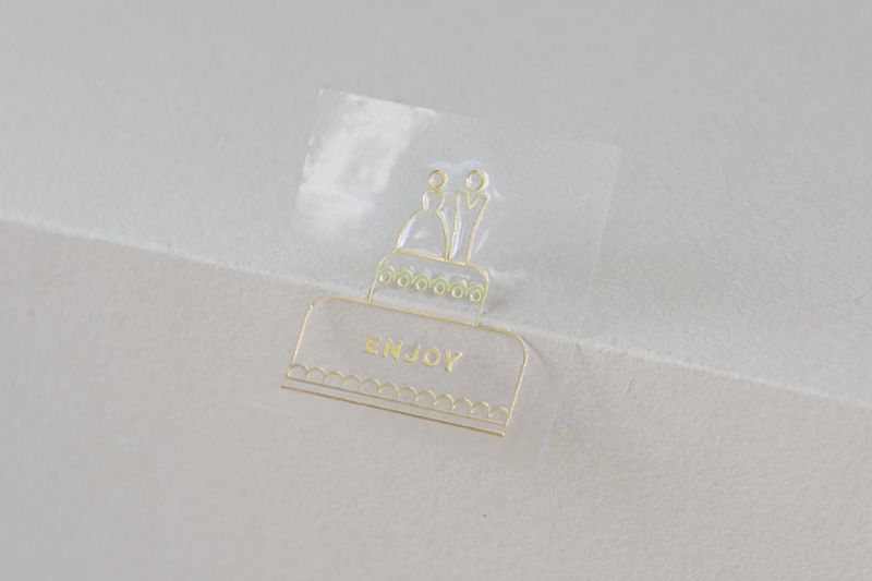 Holographic Gold Foil on Clear PVC Label
