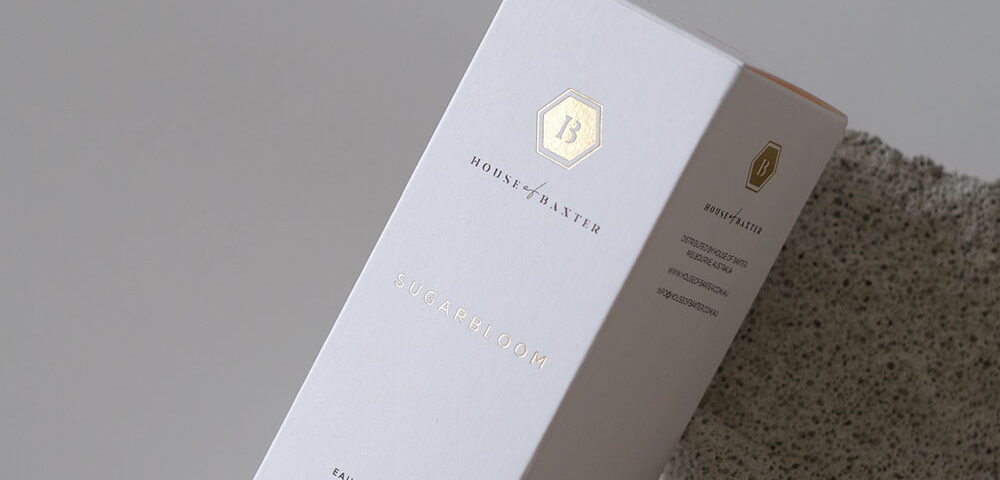 blind emboss and pale gold foil paper box packaging by Stitch Press Melbourne