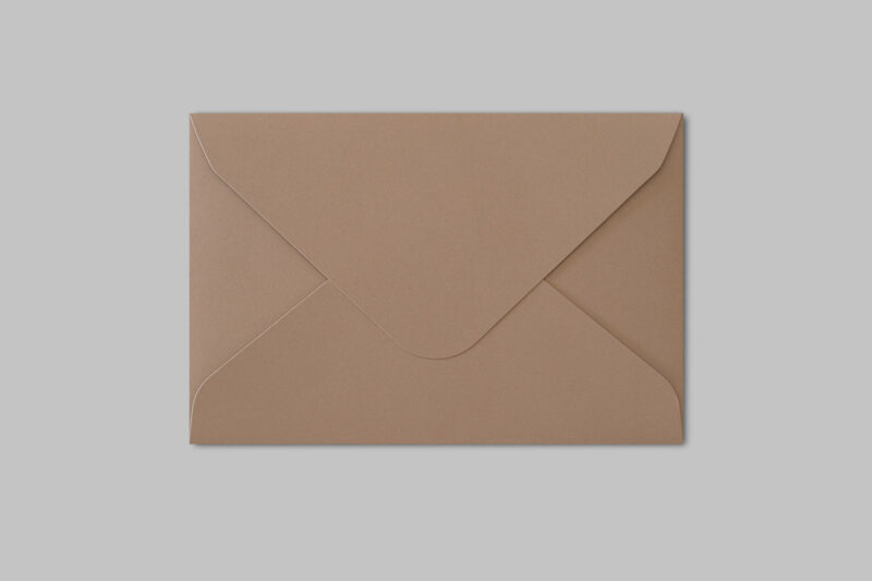 130 x 190mm Unsealed Envelopes 200gsm Euro Flap - Milktea